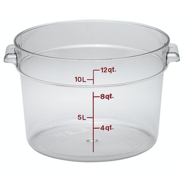 Cambro - Camwear Storage Container, Round, 12 Qt., 14-7/8 Dia. x 8-3/8H, Polycarbonate, PK6